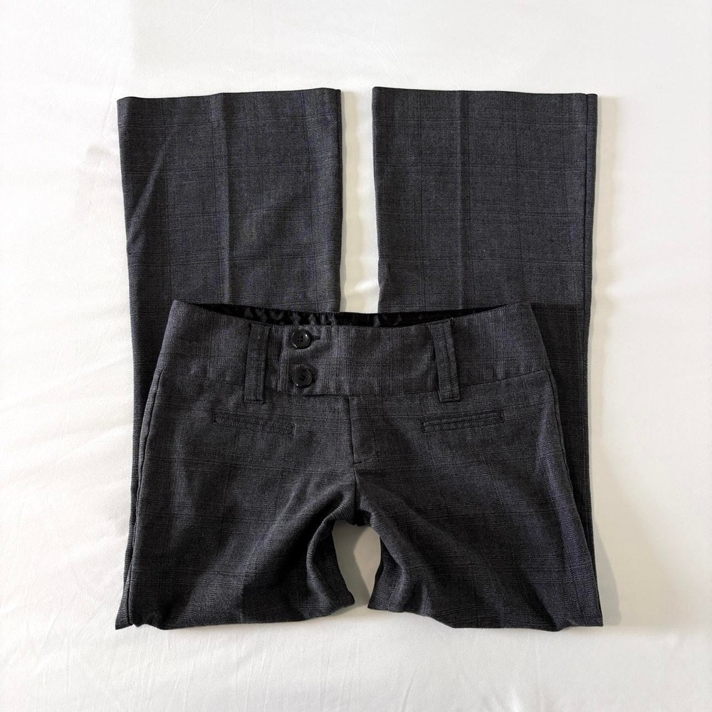 Maurices Flare Trouser Dress Pants Women 3/4 Short Grey Low Rise Y2K